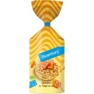 BICENTURY tortitas de maíz con caramelo al toque de sal sin gluten bolsa 134 g