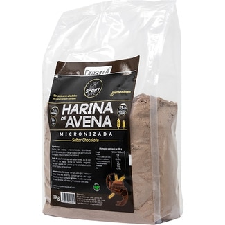 Sport Live harina de avena micronizada instántanea sabor chocolate sin azúcares añadidos bolsa 1 kg - Drasanvi