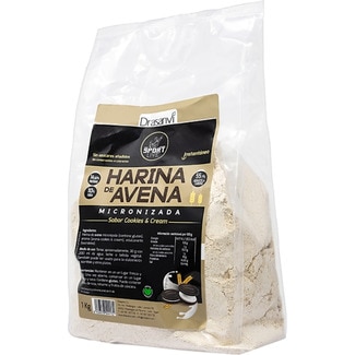 Sport Live harina de avena micronizada instantánea sabor cookies and cream bolsa 1 kg sin azúcares añadidos - Drasanvi