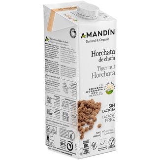 Horchata de chufa ecológica, sin gluten, sin lactosa y vegana envase 1 l - Amandin