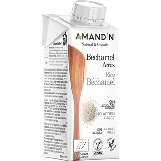 Bechamel de arroz ecológica, sin gluten, sin lactosa y sin azúcares añadidos envase 200 ml - Amandin