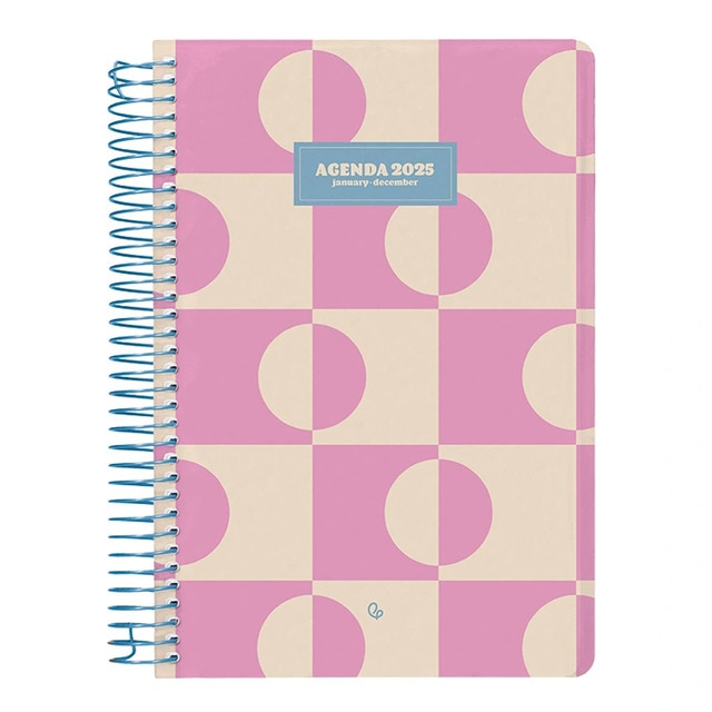 Agenda 2025 classic DIN A5 día página espiral Liderpapel rosa.