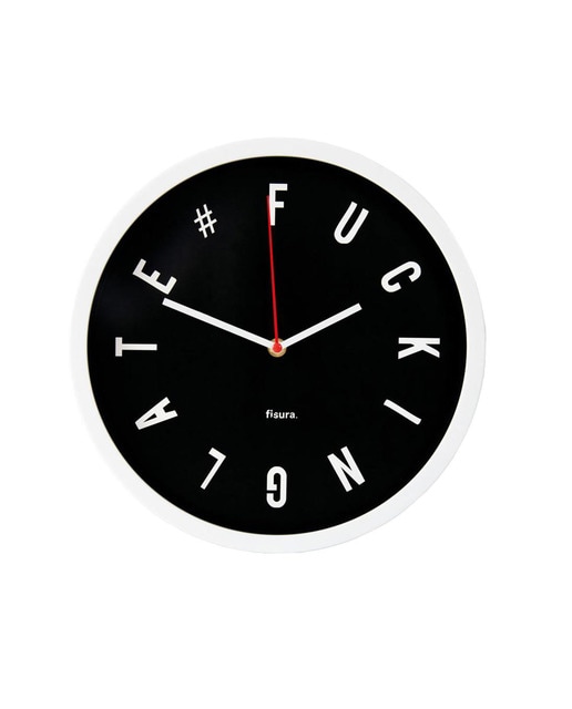 Reloj de Pared Fisura Fucking Late Negro