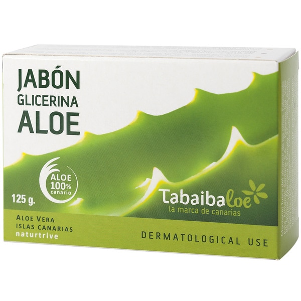 jabón de glicerina en pastilla aloe vera unidad 125 g