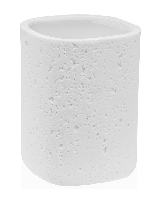 Vaso portacepillos cora blanco