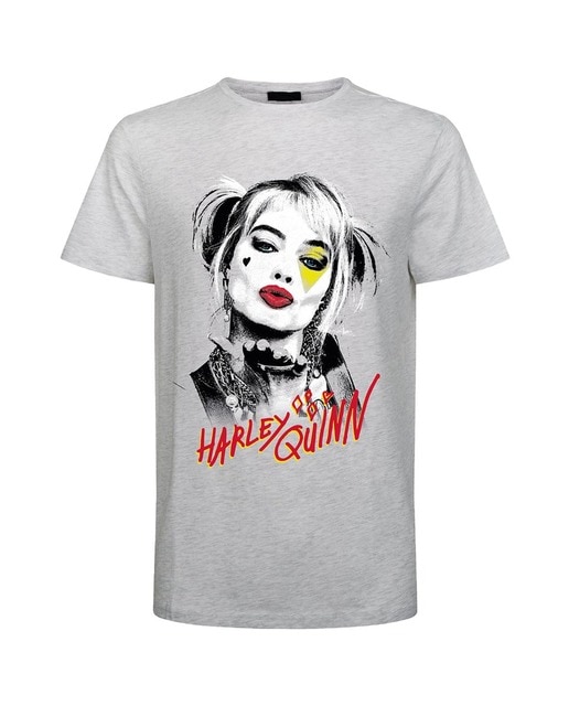 Camiseta DC Cómics Birds Of Prey Harley Quinn Gris