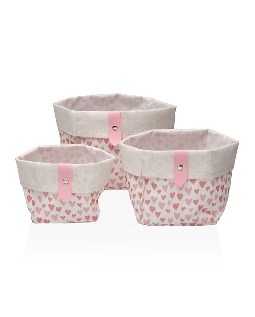 Set de 3 cestas cuadradas AMORE