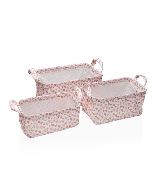 Set de 3 cestas rectangulares AMORE