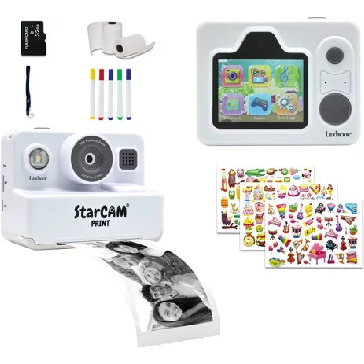 Imagem 0 de Lexibook Starcam® Print Classic, pacote de câmera com impressora instantânea, cartão SD e personalização de fotos