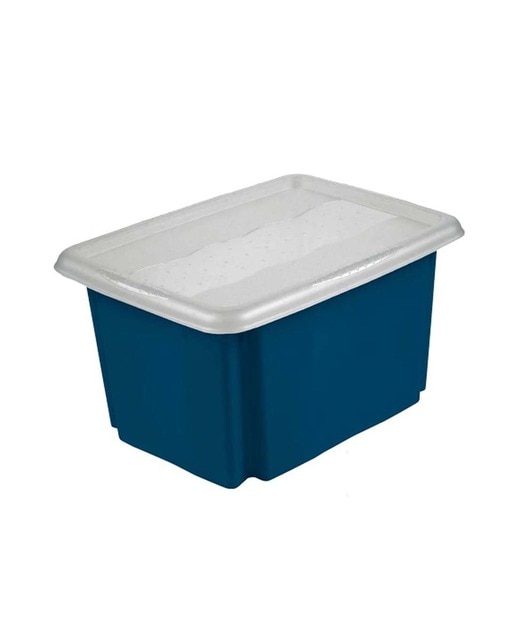 Caja de almacenaje, capacidad 15 Litros, 38x28,5x20,5, Eco azul, colección Emil&Emilia