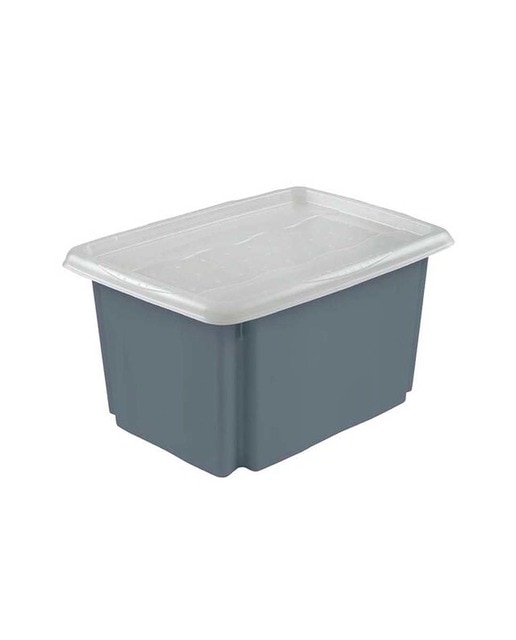 Caja de almacenaje, capacidad 45 litros, 55,5x40x30, Eco gris, colección Emil&Emilia