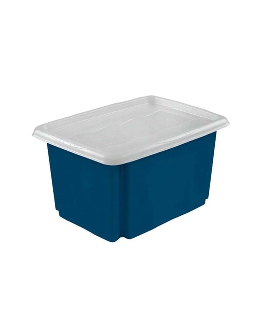 Caja de almacenaje, capacidad 45 litros, 55,5x40x30, Eco azul, colección Emil&Emilia