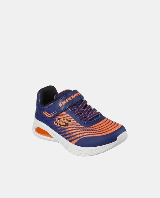 Zapatillas de niño en azul marino bajas tipo running con cámara de aire y cierre adherente