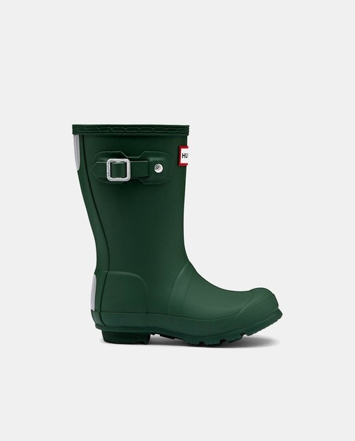 Botas de agua infantil de color verde con hebilla