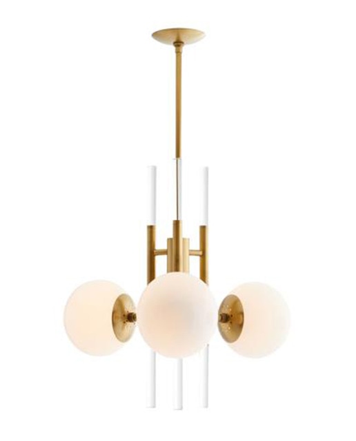 Lámpara techo metal cristal 64x64x64 bolas dorado