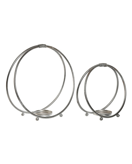 Portavela set 2 metal 38x16x39