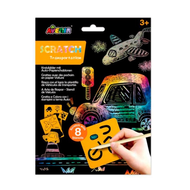 Plantilla Transportes Scratch Avenir Multicolor.