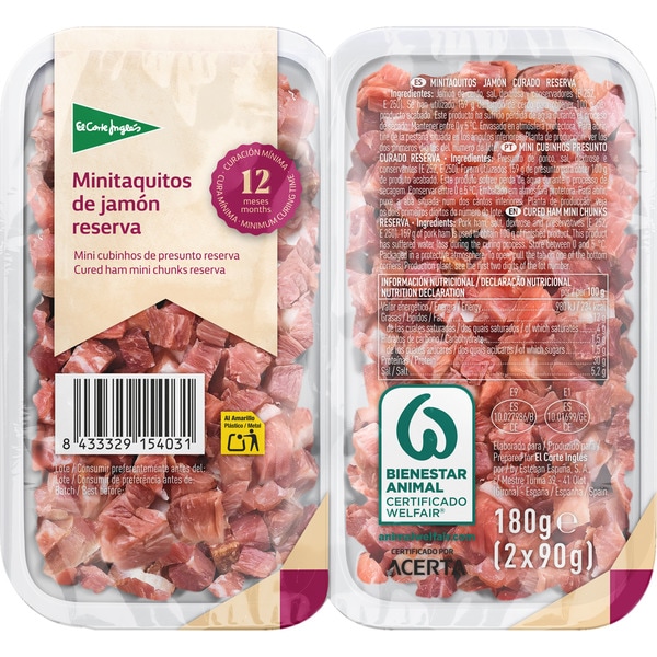 Schinken Reserva Würfel 2er-Pack Verpackungen 90 g