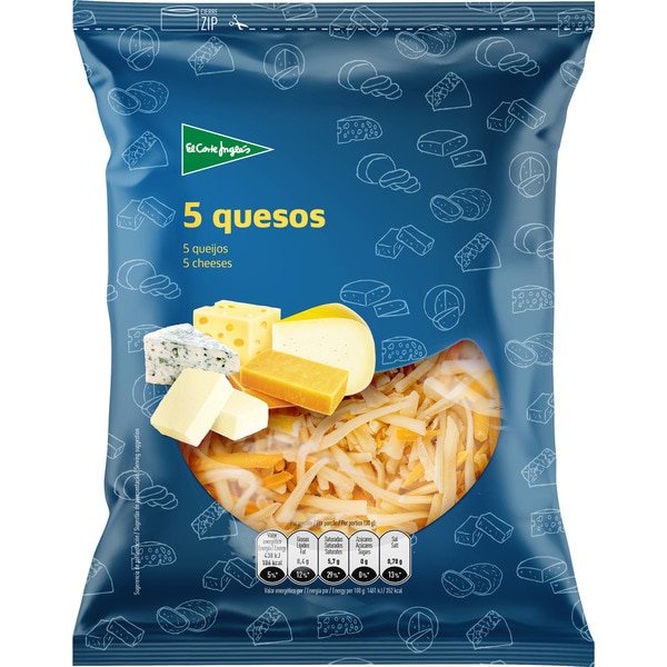 five cheeses grated cheese bag 200 g