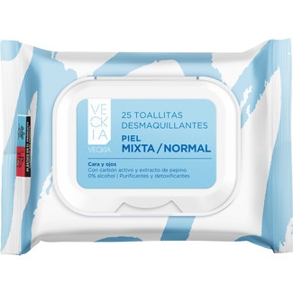 VECKIA make-up removal wipes for normal and combination skin packet 25 units