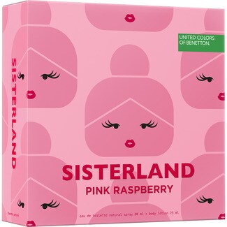 BENETTON Sisterland Pink Raspberry estuche con eau de toilette femenina natural Spray 80 ml + loción corporal frasco 75 ml