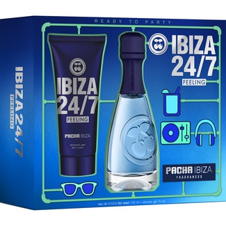 PACHA Ibiza 24/7 Feeling estuche con eau de toilette masculina Spray 100 ml + gel de baño 100 ml