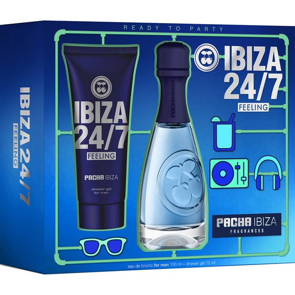 Ibiza 24/7 Feeling estuche con eau de toilette masculina spray 100 ml + gel de baño 100 ml
