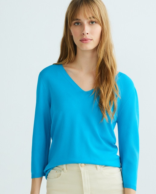 Jersey de mujer cuello pico