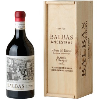 BALBAS Ancestral vino tinto DO Ribera del Duero botella 75 cl en estuche de madera