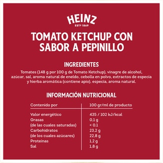 Ketchup sabor pepinillo envase 250 g - Heinz