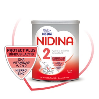 2 leche infantil de continuación sin aceite de palma desde 6 meses lata 800 g - Nestle Nidina