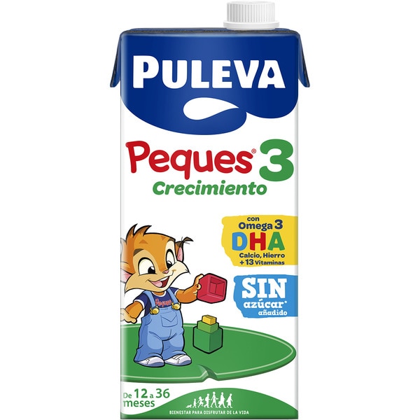 precios Puleva Peques 3 Crecimiento Preparado Lácteo Con Omega 3, Dha, Calcio Y 13 Vitaminas De 12 A 36 Meses Brik 1 L Sin Azúcar Añadido Y Sin Aceite De P en Hipercor