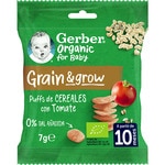 Grain & Grow puffs snacks ecológicos de cereales con tomate 0% sal añadida desde 10 meses bolsa 7 g