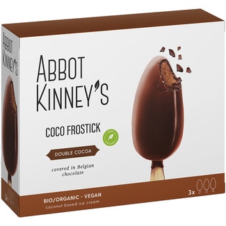 ABBOT KINNEY'S Coco Frostick helado doble chocolate ecológico y sin gluten envase 3 unidades