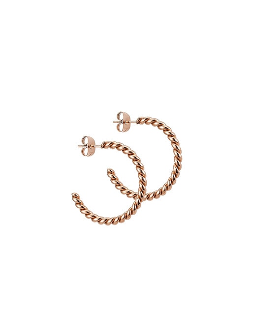 Aros Rizados Rose Gold