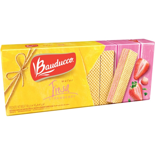 Bolachas Wafer de Morango embalagem 140 g