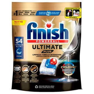 Finish Detergente Máquina Loiça Pastilhas Ultimate Plus embalagem 54 pastilhas