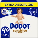sensitive pañales Extra Absorción de 10 a 15 kg talla 4+ bolsa 96 unidades