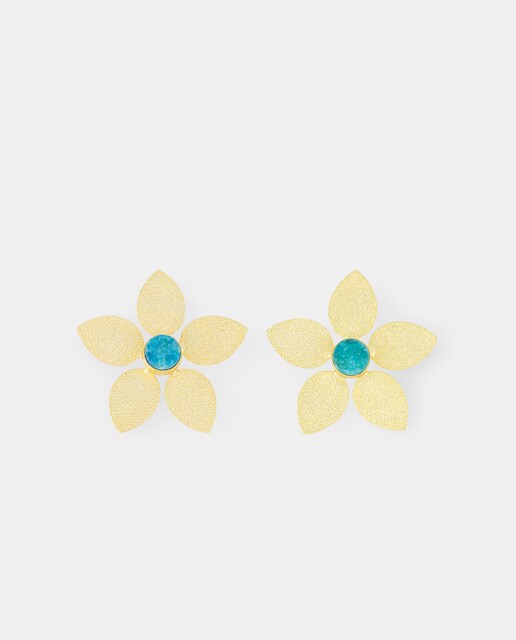 Pendientes flor piedra