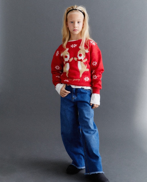 Jersey de niña con estampado navideño