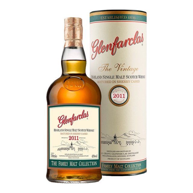 Estuche whisky escocés Glenfarclas The Vintage 2011
