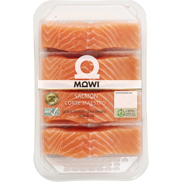 salmón noruego corte Maestro descamado y sin espinas ASC 4 unidades bandeja 460 g
