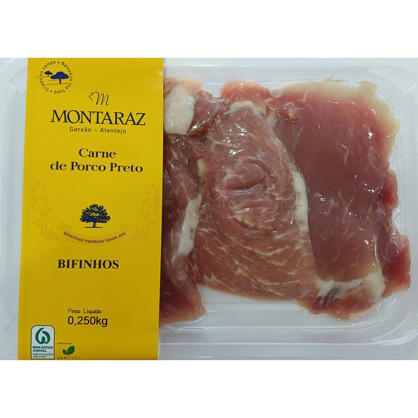 Bifinhos de Porco Preto Criado no Campo embalagem 250 g