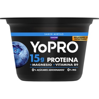 Yopro Iogurte Sólido Proteína sabor de Mirtilo embalagem 160 g