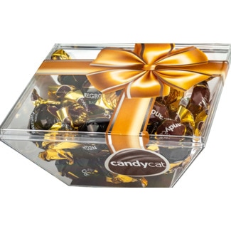 Candycat Bombons de Chocolate Negro Caixa com Laço embalagem 230 g