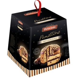 Delaviuda Panettone 3 Chocolates Receita Original embalagem 750 g