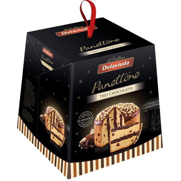 Panettone 3 Chocolates Receita Original embalagem 750 g