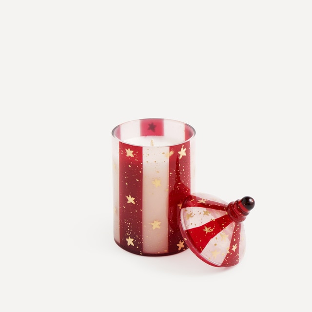 Vela en vaso con tapa Franjas Naranja y Canela Navidad El Corte Inglés