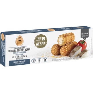 LA COCINA DE SENEN croquetas de bacalao con tomate para freidora de aire y horno sin gluten 8 unidades estuche 240 g