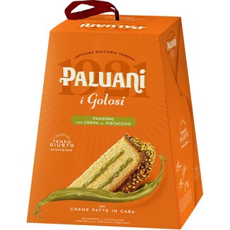 PALUANI 1921 Pandoro Gourmet mit grüner Pistaziencreme di Bronte D. O. Karton 750 g